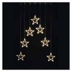 EMOS LED vianočný záves – 7 hviezd, 67x125 cm, vnútorný, teplá biela