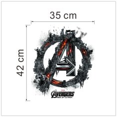 PIPPER. Samolepka na stenu "Avengers Logo" 42x35 cm