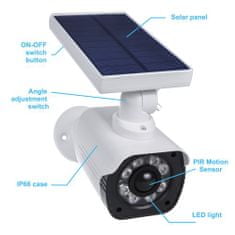 LTC SOL1800S Solárna atrapa kamery, LED osvetlenie, senzor pohybu, biela 74214