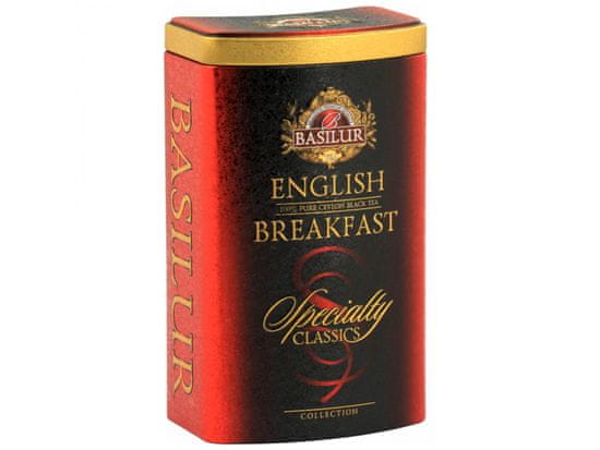 Basilur BASILUR English Breakfast - Jemne nakrájaný čierny listový čaj v ozdobnej plechovke, 100g