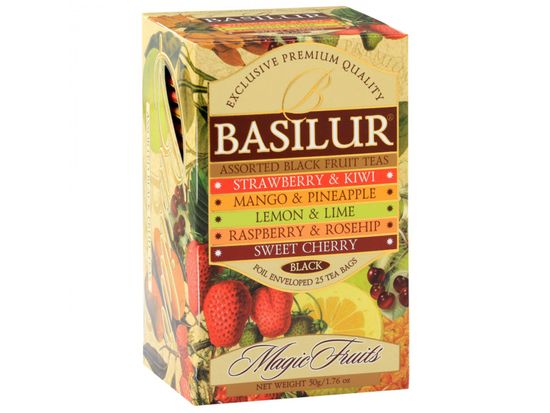 Basilur BASILUR Magic Fruits - Zmes čiernych cejlónskych ovocných čajov, 25x2g