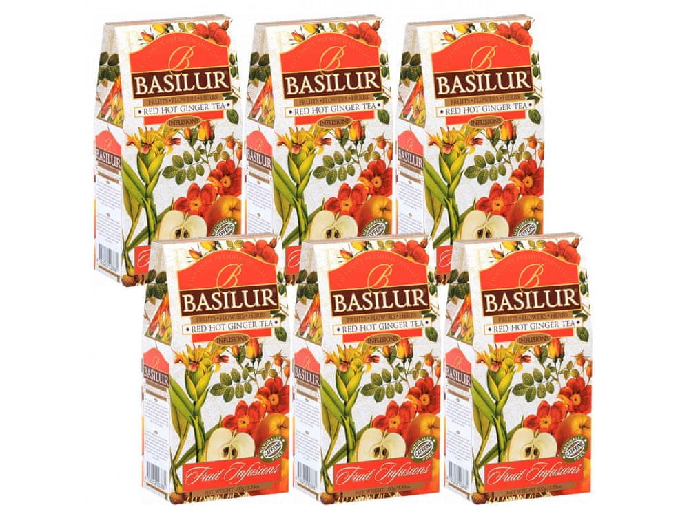 Basilur BASILUR Red Hot Ginger - Sušené ovocie, nálev zo zimného ovocia so zázvorom, 100 g, 6