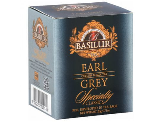 Basilur BASILUR Earl Grey - Cejlónsky čierny čaj s bergamotovým olejom, vo vrecúškach, 10x2 g