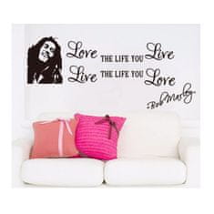 PIPPER. Samolepka na stenu "Miluj život - Bob Marley" 30x70cm