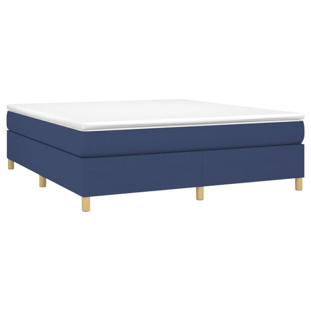 Vidaxl Posteľný rám boxspring s matracom modrý 160x200 cm látka