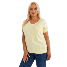 RELEVANCE Dámska blúzka s vreckami plus size NYSETE svetložltá RV-BZ-8959.75P_401732 Univerzálne