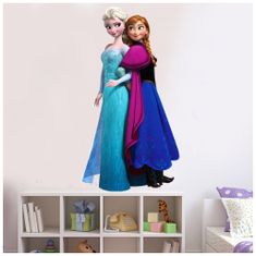PIPPER. Samolepka na stenu "Elsa a Anna" 74x40 cm
