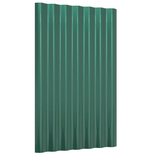 Vidaxl Zelené strešné panely 36 ks práškovaná oceľ 60x36 cm