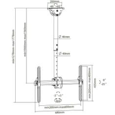 Techly Stropný držiak ramena LCD 70