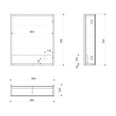 SAPHO LINEX galerka s LED osvetlením, 60x70x15cm, ľavá/pravá, borovica rustik LX060-0016 - Sapho