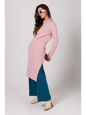 BeWear Dámske svetrové šaty Kyres B274 púdrová ružová S