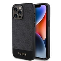 Guess Zadný kryt PU 4G Stripe MagSafe pre iPhone 15 Pro Max Black