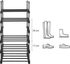 Songmics Stojan na topánky Rezula 106 cm čierny