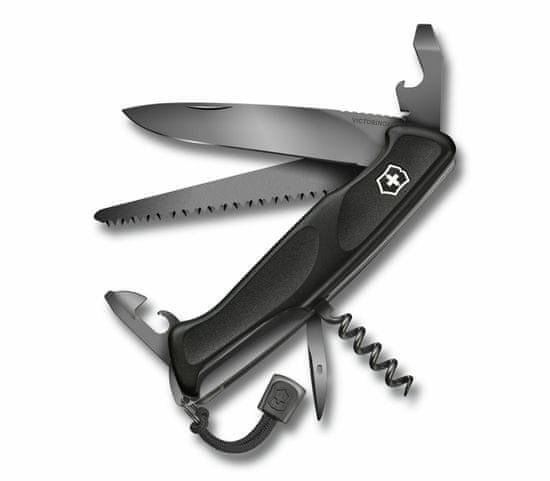 Victorinox 0.9563.C31P RangerGrip 55 Onyx Black multifunkčný nôž, čierny monochromatický, 12funkcií