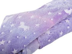 Verk  24307 Fleecová deka s rukávmi hviezdy svietiaca fialová