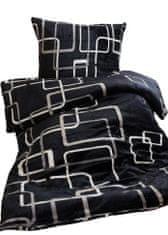 Jerry Fabrics Obliečky mikroflanel Štvorce čiernobiele 140x200, 70x90 cm