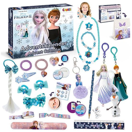 Craze Adventný kalendár Frozen - figúrky, bižutéria a vlasové doplnky