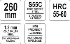 YATO Nožnice na plech 260 mm zahnuté