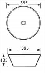 Invena Tinos, umývadlo na dosku 395x395x135 mm, imitácia kameňa-mramor, INV-CE-43-707-C