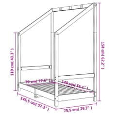 Petromila vidaXL Rám detskej postele biely 70x140 cm masívna borovica