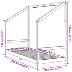 Vidaxl Rám detskej postele biely 80x200 cm masívna borovica