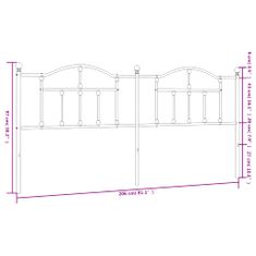 Vidaxl Kovové čelo postele biele 200 cm