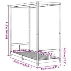 Vidaxl Rám detskej postele 80x200 cm masívna borovica