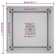 Vidaxl Ručne vyrobený kuchynský drez, nehrdzavejúca oceľ