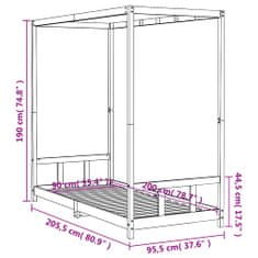 Petromila vidaXL Rám detskej postele čierny 90x200 cm masívna borovica