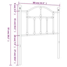 Vidaxl Kovové čelo postele biele 75 cm