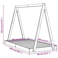 Petromila vidaXL Rám detskej postele čierny 80x160 cm masívna borovica