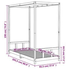 Vidaxl Rám detskej postele biely 90x200 cm masívna borovica