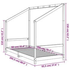 Vidaxl Rám detskej postele 90x200 cm masívna borovica