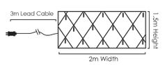 ACA Lightning LED vianočné sieť na stenu hviezdičky, 3x2m, teplá biela, IP44, 230V, 240 LED