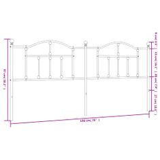 Vidaxl Kovové čelo postele čierne 193 cm
