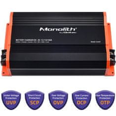 Qoltec Nabíjačka Monolith DC-DC pre prídavnú batériu LiFePO4 AGM GEL 12V - 12V | 60A | 720W