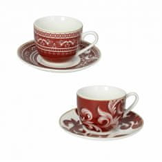 AB LINE 51081BD Šálky na kávu s podšálkou Royal Red, set 2 ks