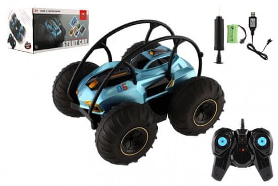 Teddies Auto RC kaskadérske otáčacie vodeodolné plast 22cm 24MHz na batérie