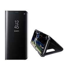 Bomba Zrkadlový silikónový otvárací obal pre Samsung - čierny FL003BLACK_SAM-S23-5G