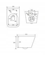 Mexen TEO Rimless wc misa závesná so sedátkom + bidet TEO, biela, 30850700+35855100