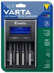 VARTA Nabíjačka batérií "LCD Dual Tech", AA/AAA/Li-ion accu+USB, bez batérií, 57676101401