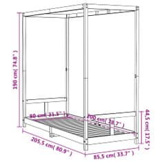 Petromila vidaXL Rám detskej postele biely 80x200 cm masívna borovica