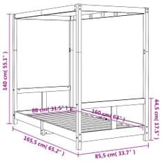 Petromila vidaXL Rám detskej postele čierny 80x160 cm masívna borovica