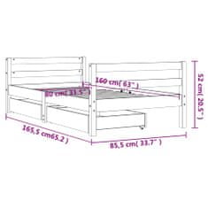 Petromila vidaXL Rám detskej postele so zásuvkami 80x160 cm masívna borovica