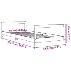 Petromila vidaXL Rám detskej postele biely 80x200 cm masívna borovica