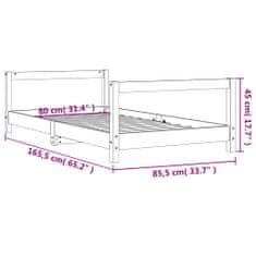 Petromila vidaXL Rám detskej postele biely 80x160 cm masívna borovica