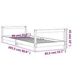 Petromila vidaXL Rám detskej postele 80x200 cm masívna borovica