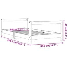 Petromila vidaXL Rám detskej postele 80x160 cm masívna borovica