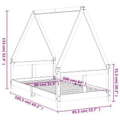 Petromila vidaXL Rám detskej postele čierny 80x160 cm masívna borovica