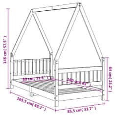Petromila vidaXL Rám detskej postele biely 80x160 cm masívna borovica